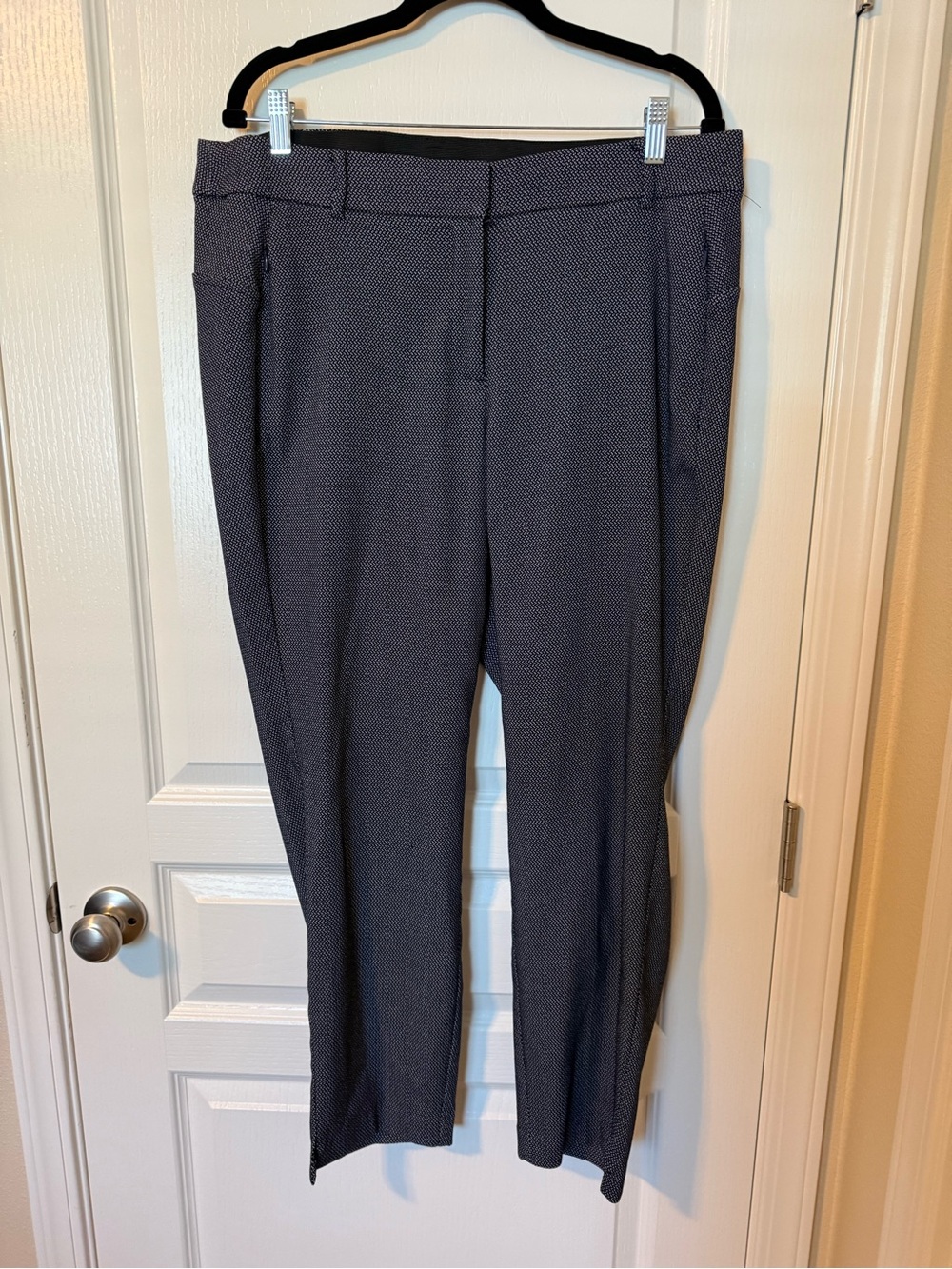 Lane Bryant Navy and White Micro-Pattern Pants